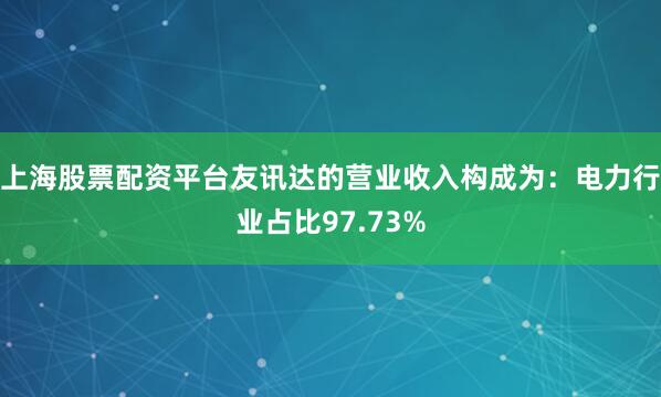上海股票配资平台友讯达的营业收入构成为：电力行业占比97.73%